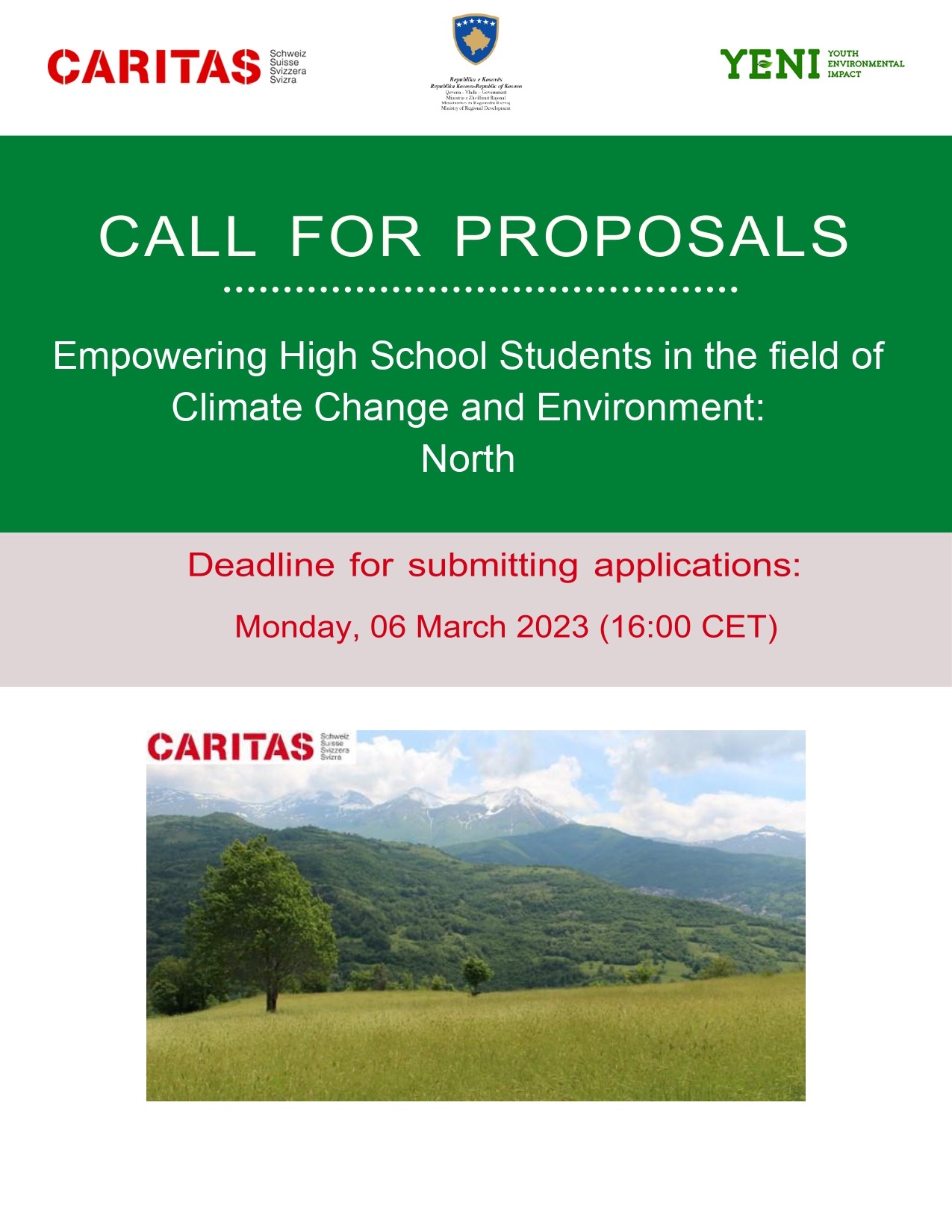 CALL FOR PROPOSALS: Empowering High School Students in the field of Climate Change and Environment: North